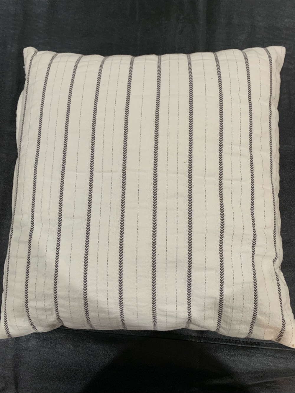 Cream and Black Striped Throw Pillow